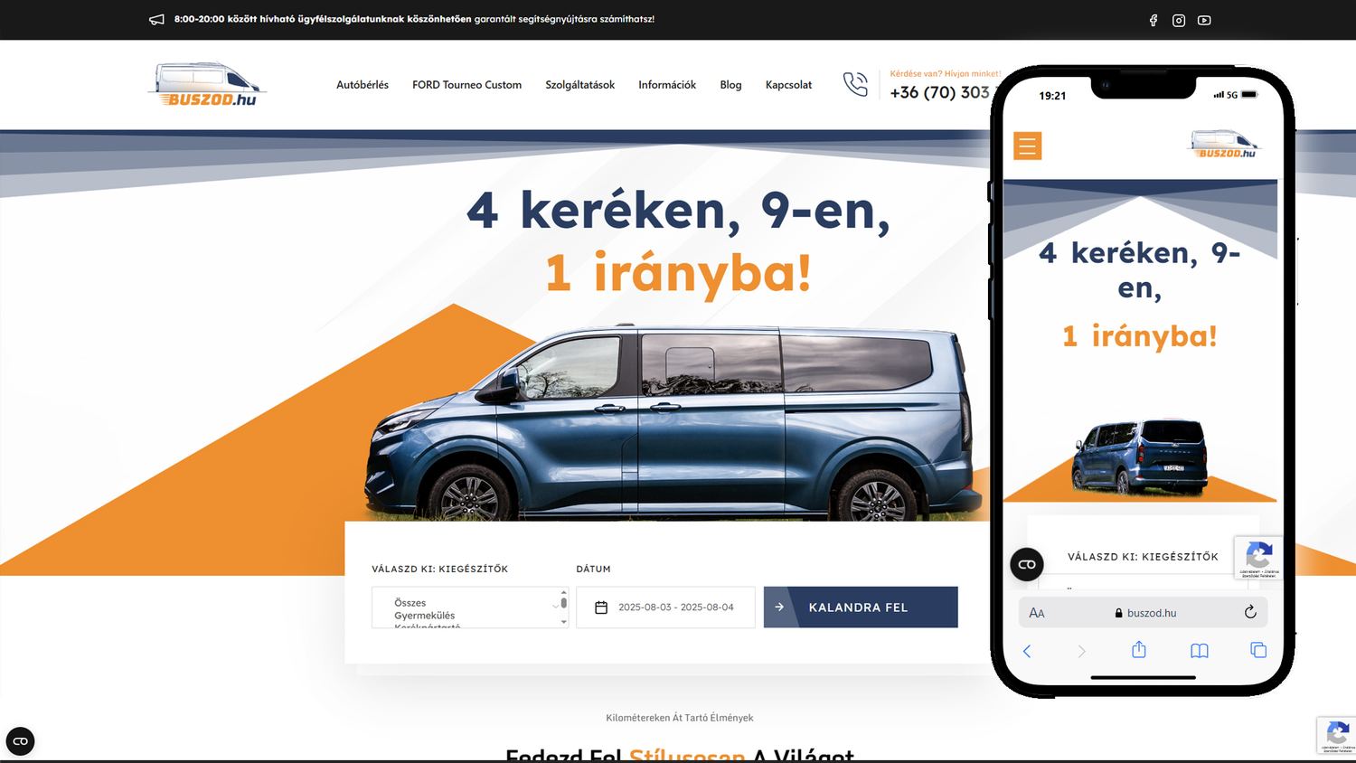 Buszod weboldal referencia